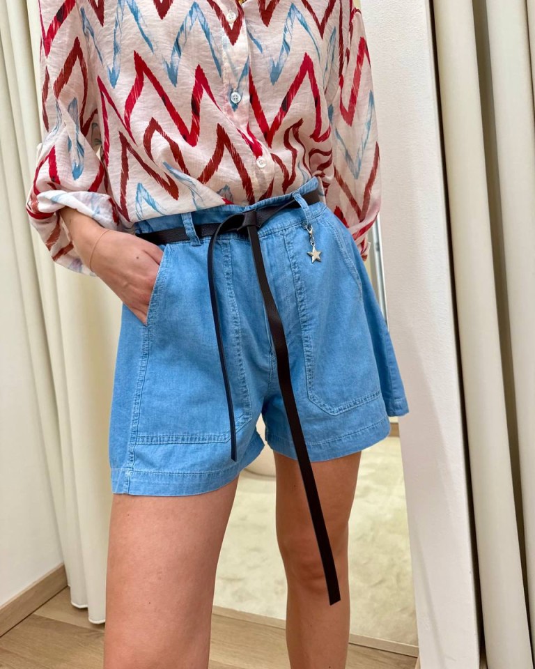 Short denim morbido con cintura susy Mix Shop Online Short denim morbido con cintura susy Mix