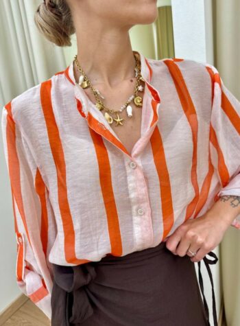 Shop Online Collana dorata con charm mare beige