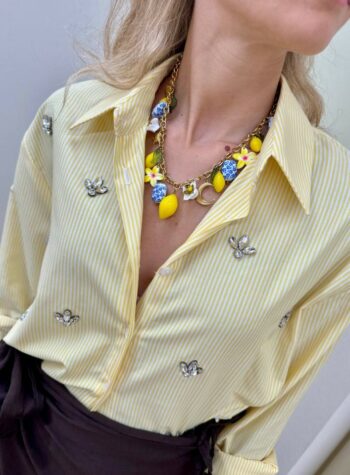 Shop Online Collana dorata charm limoni
