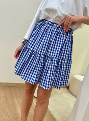 Shop Online Minigonna Vichy blu e bianca Vicolo