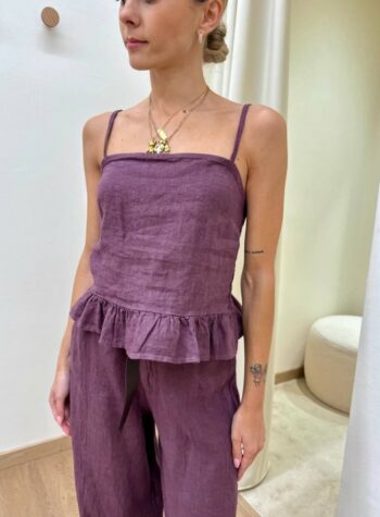 Shop Online Top fico con gala 100% lino Susy Mix