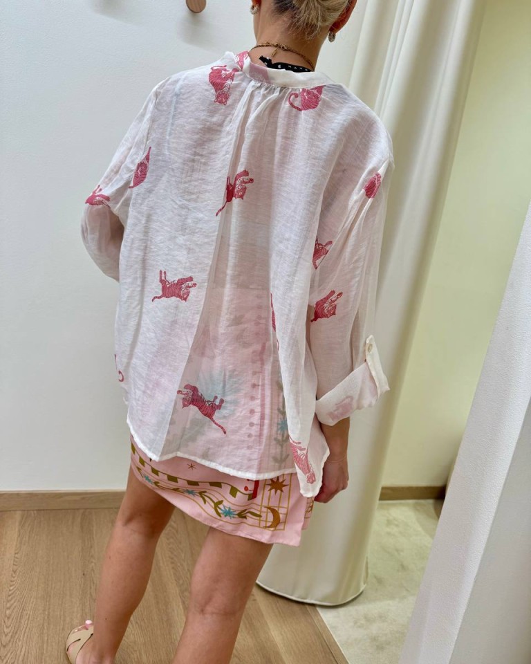 Camicia ampia coreana burro fantasia tigre HaveOne Shop Online Camicia ampia coreana burro fantasia tigre HaveOne
