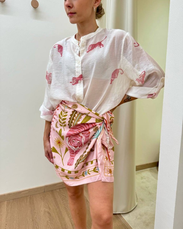 Camicia ampia coreana burro fantasia tigre HaveOne Shop Online Camicia ampia coreana burro fantasia tigre HaveOne