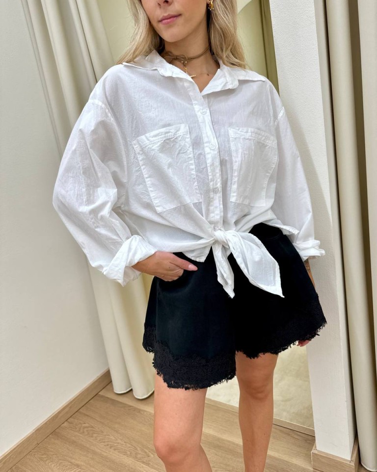 Shorts farfalla inserto pizzo neri HaveOne Shop Online Shorts farfalla inserto pizzo neri HaveOne