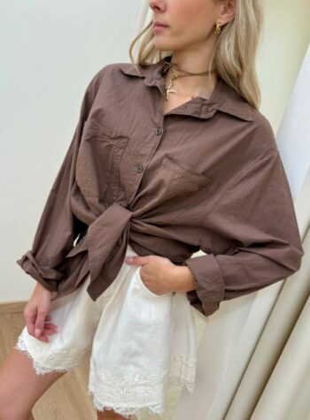 Shop Online Camicia over in cotone leggero moro HaveOne