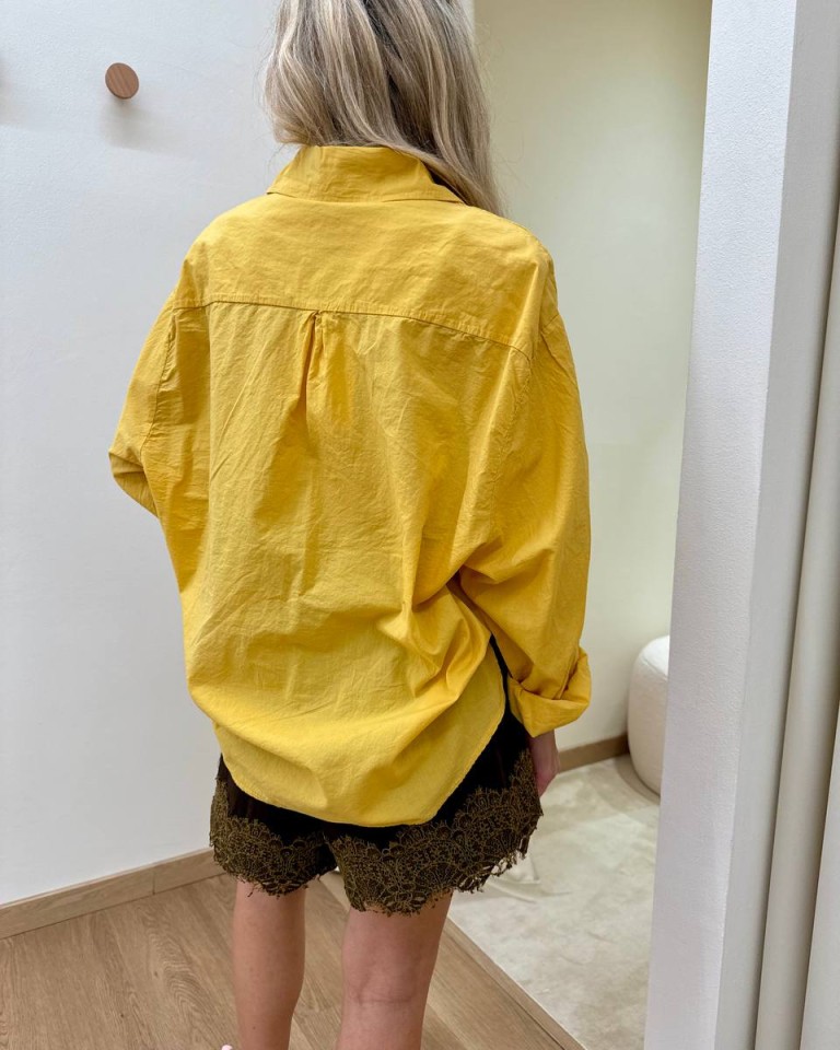 Camicia over in cotone leggero senape HaveOne Shop Online Camicia over in cotone leggero senape HaveOne
