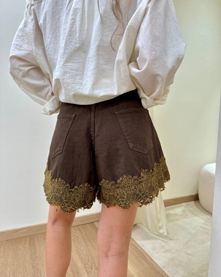 Shorts farfalla inserto pizzo moro HaveOne Shop Online Shorts farfalla inserto pizzo moro HaveOne