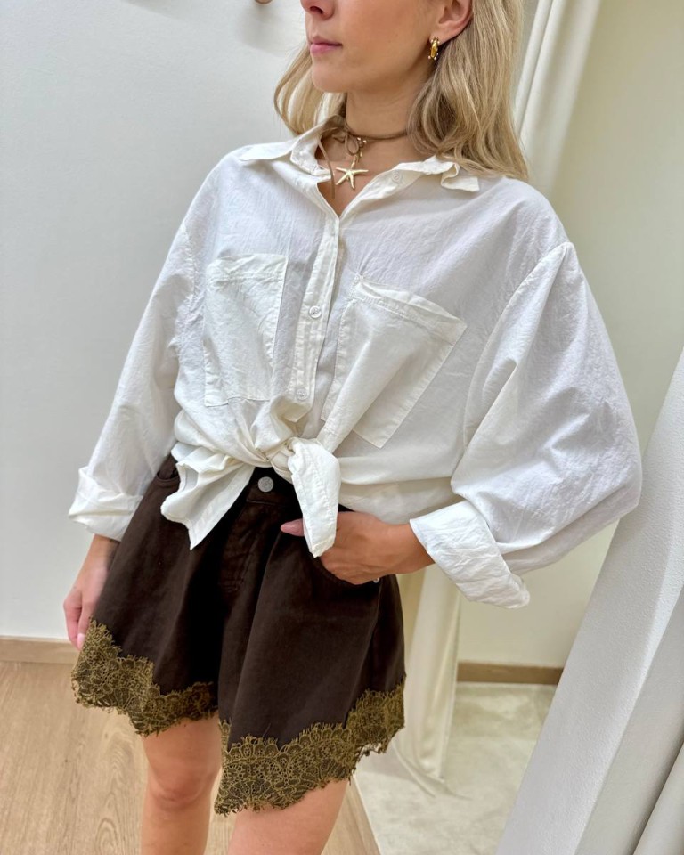 Camicia over in cotone leggero burro HaveOne Shop Online Camicia over in cotone leggero burro HaveOne