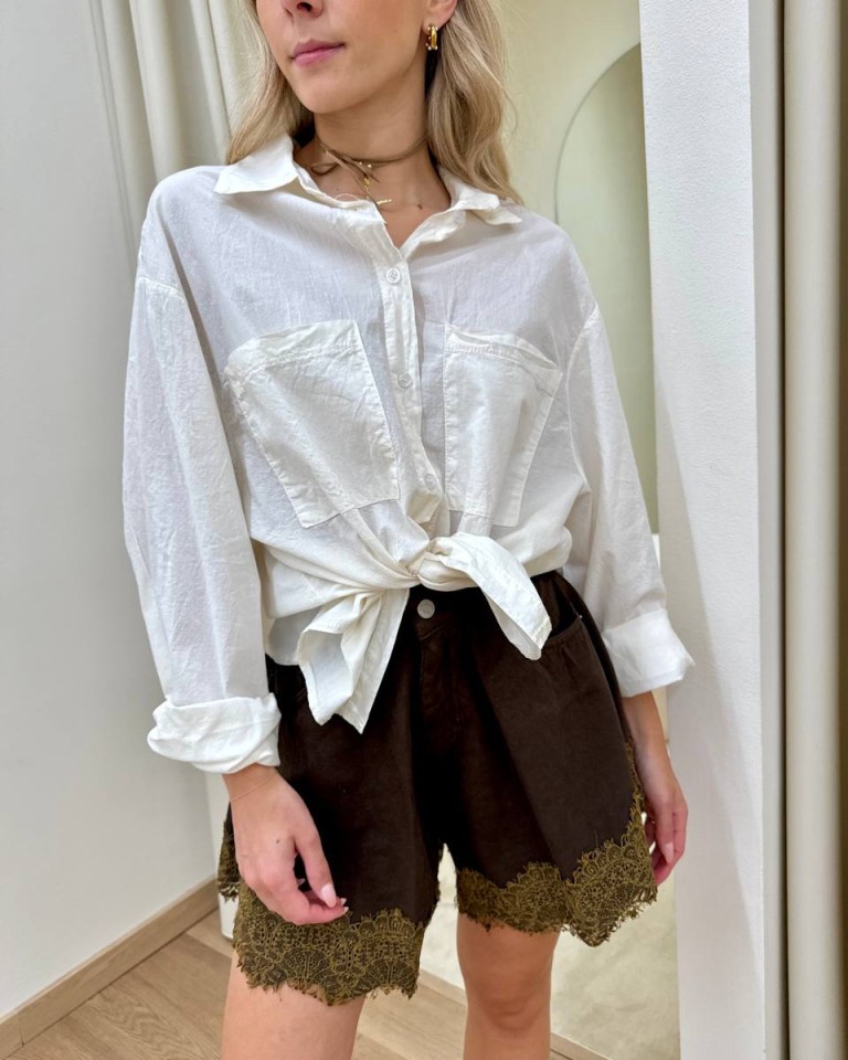 Camicia over in cotone leggero burro HaveOne Shop Online Camicia over in cotone leggero burro HaveOne