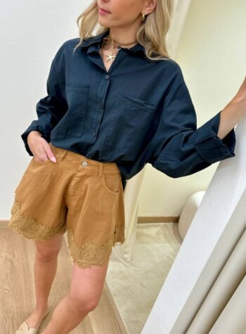 Shop Online Camicia over in cotone leggero nera HaveOne