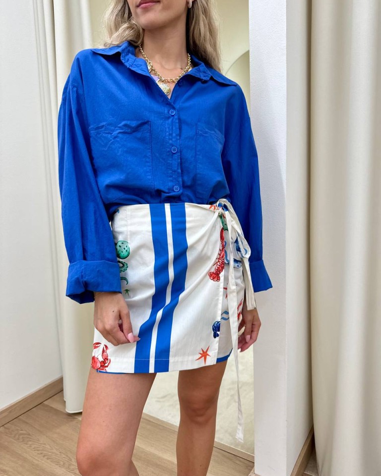 Camicia over in cotone leggero blu HaveOne Shop Online Camicia over in cotone leggero blu HaveOne