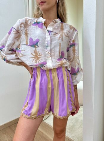 Shop Online Camicia ampia coreana burro fantasia pappagalli HaveOne