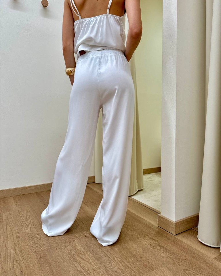 Pantalone in viscosa con tasche bianco HaveOne Shop Online Pantalone in viscosa con tasche bianco HaveOne