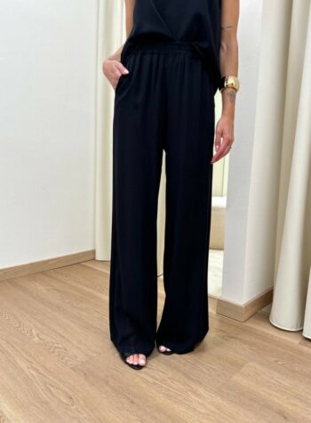 Shop Online Pantalone in viscosa con tasche nero HaveOne