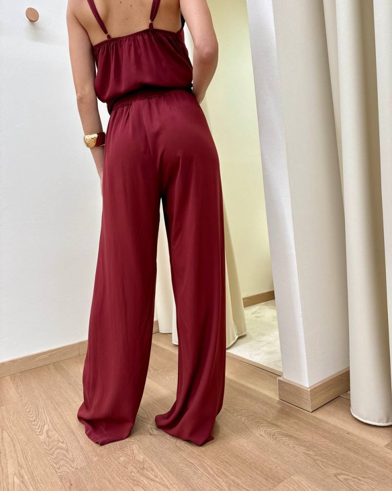 Pantalone in viscosa con tasche bordeaux HaveOne Shop Online Pantalone in viscosa con tasche bordeaux HaveOne