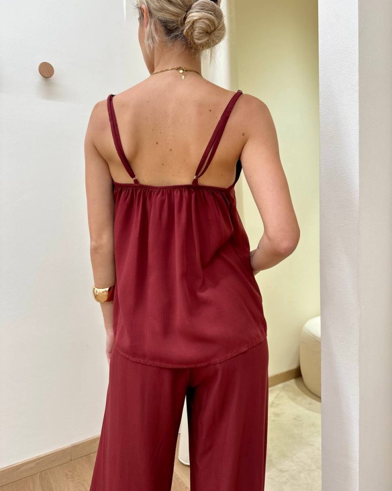 Top viscosa spalline regolabili bordeaux HaveOne Shop Online Top viscosa spalline regolabili bordeaux HaveOne