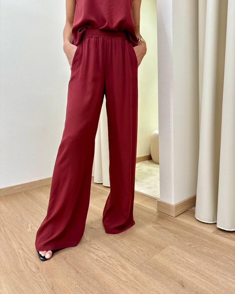 Pantalone in viscosa con tasche bordeaux HaveOne Shop Online Pantalone in viscosa con tasche bordeaux HaveOne