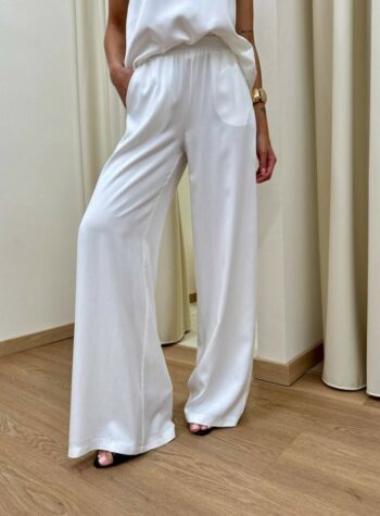 Shop Online Pantalone in viscosa con tasche bianco HaveOne