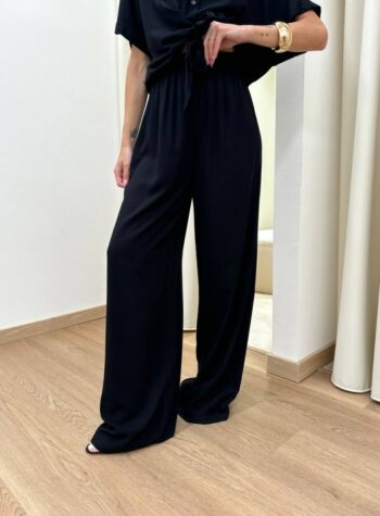 Shop Online Pantalone in viscosa ampio nero HaveOne