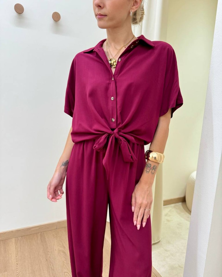 Camicia in viscosa con nodo india HaveOne Shop Online Camicia in viscosa con nodo india HaveOne