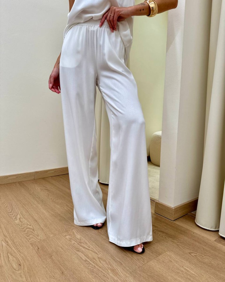Pantalone in viscosa con tasche bianco HaveOne Shop Online Pantalone in viscosa con tasche bianco HaveOne