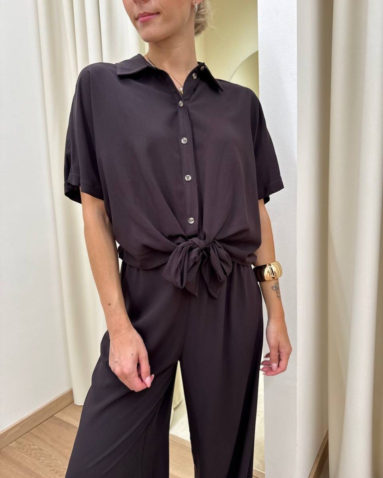 Camicia in viscosa con nodo moro HaveOne Shop Online Camicia in viscosa con nodo moro HaveOne