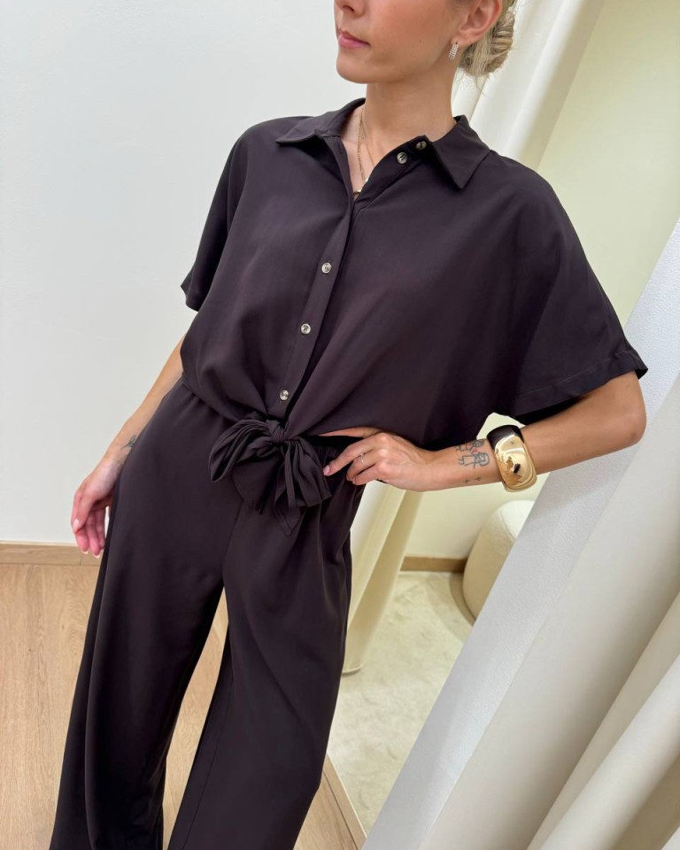 Camicia in viscosa con nodo moro HaveOne Shop Online Camicia in viscosa con nodo moro HaveOne