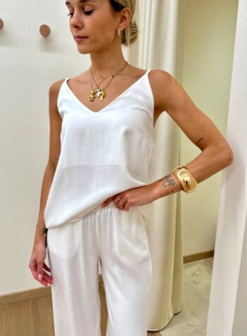 Shop Online Top viscosa spalline regolabili bianco HaveOne