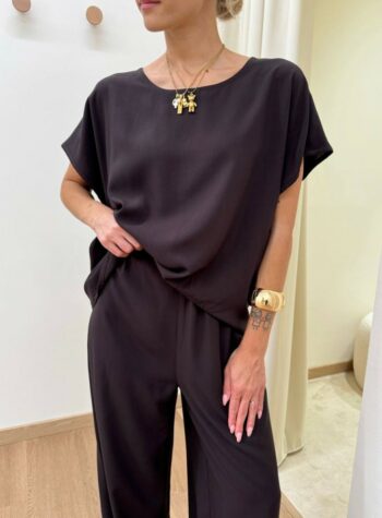 Shop Online Blusa in viscosa smanicata moro HaveOne