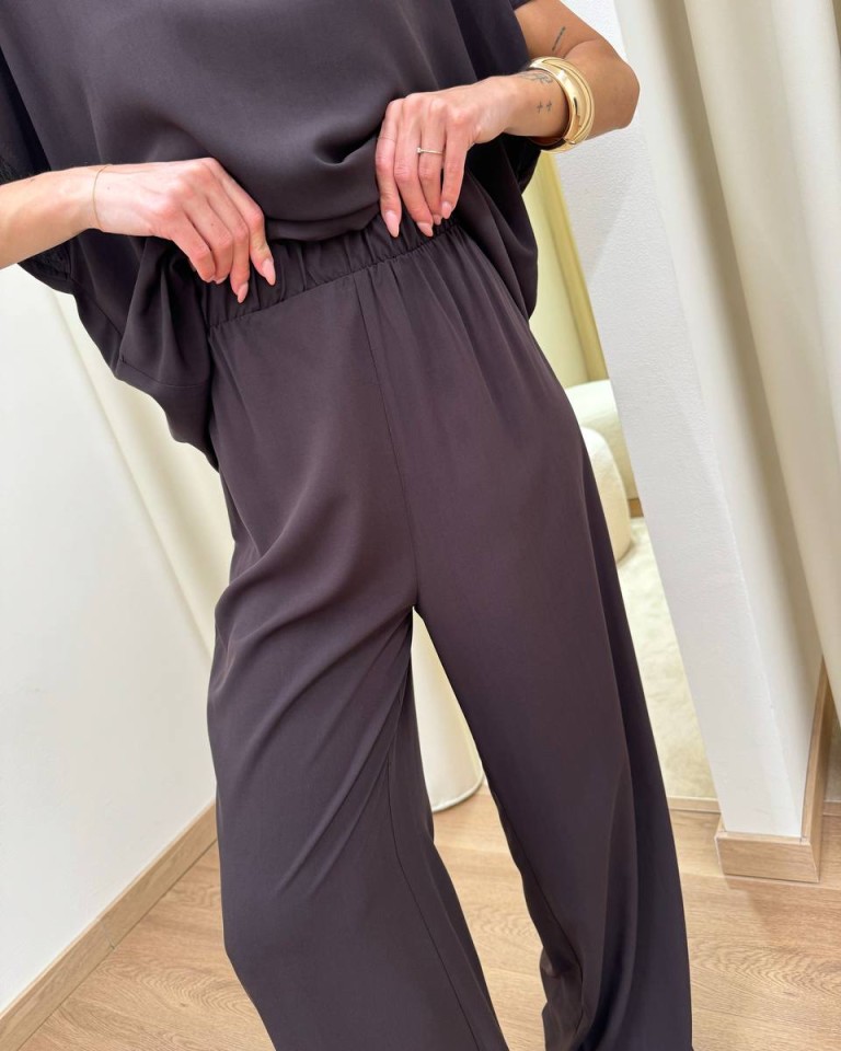 Pantalone in viscosa ampio moro HaveOne Shop Online Pantalone in viscosa ampio moro HaveOne