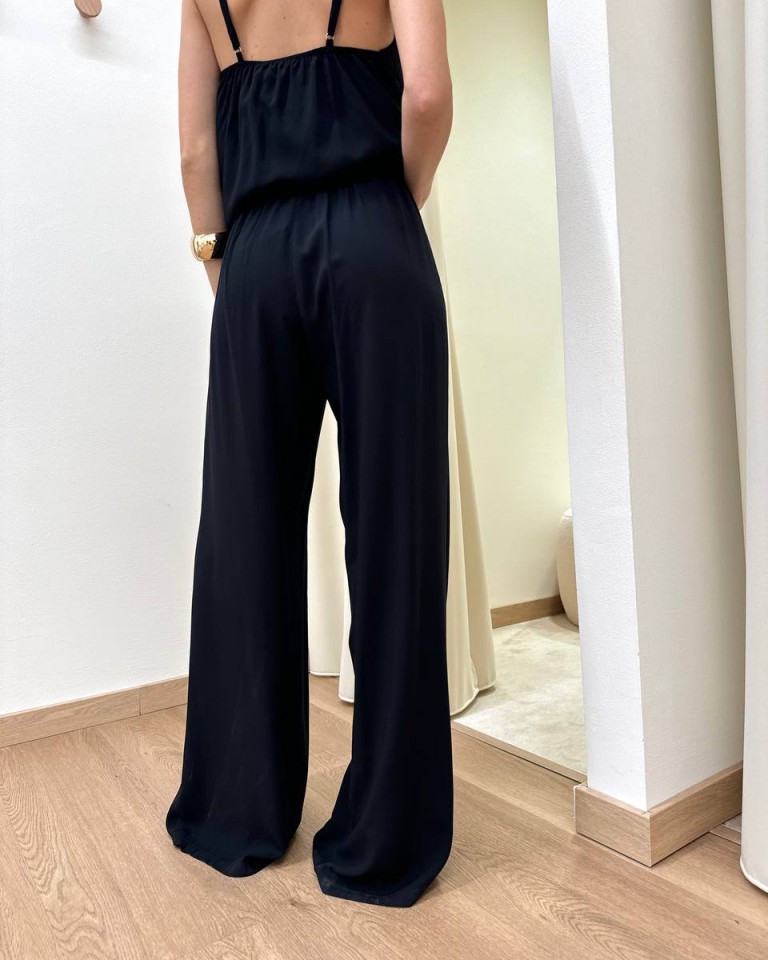 Pantalone in viscosa con tasche nero HaveOne Shop Online Pantalone in viscosa con tasche nero HaveOne