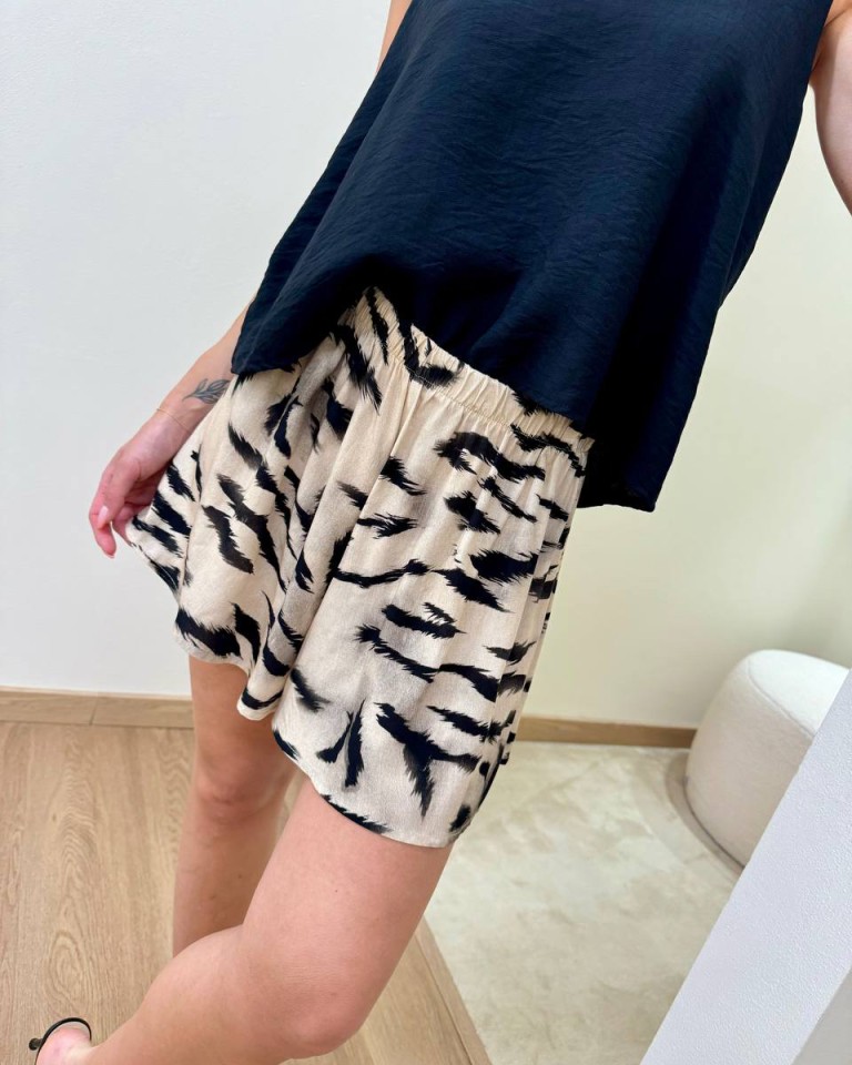 Shorts fantasia zebrata sabbia e nera HaveOne Shop Online Shorts fantasia zebrata sabbia e nera HaveOne
