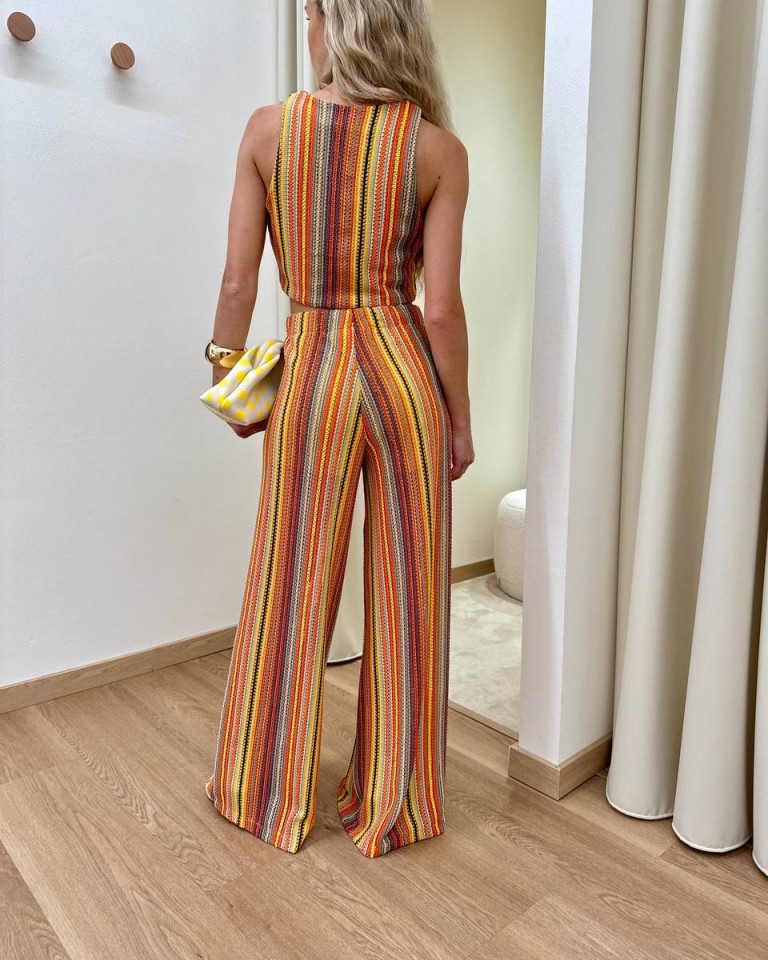 Pantalone palazzo crochet multicolor HaveOne Shop Online Pantalone palazzo crochet multicolor HaveOne