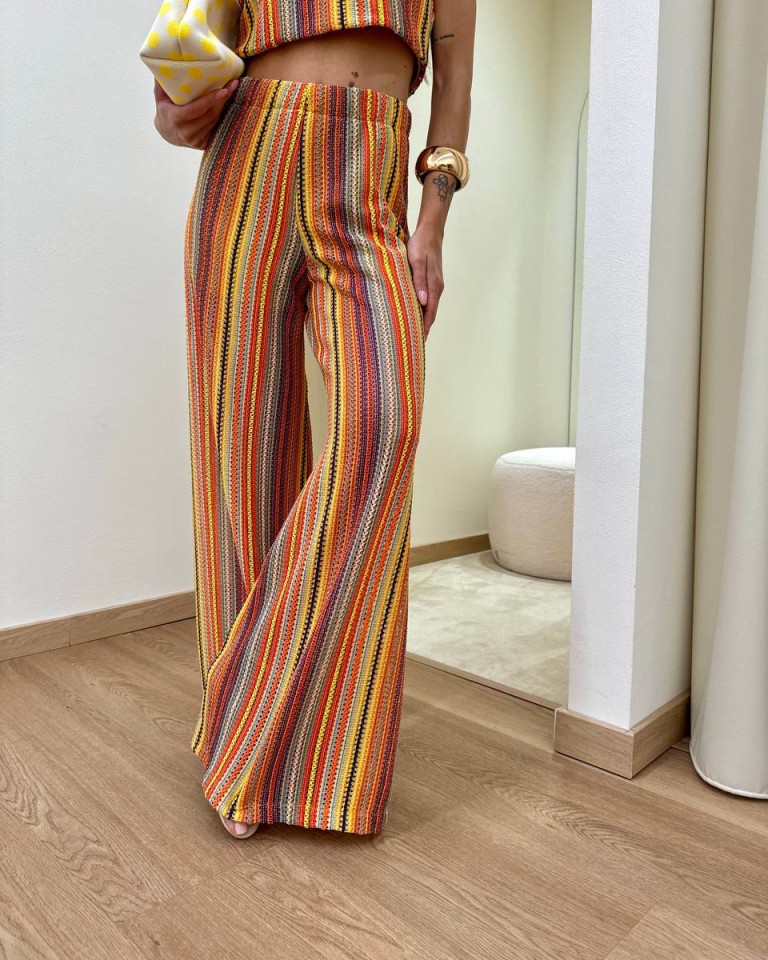 Pantalone palazzo crochet multicolor HaveOne Shop Online Pantalone palazzo crochet multicolor HaveOne