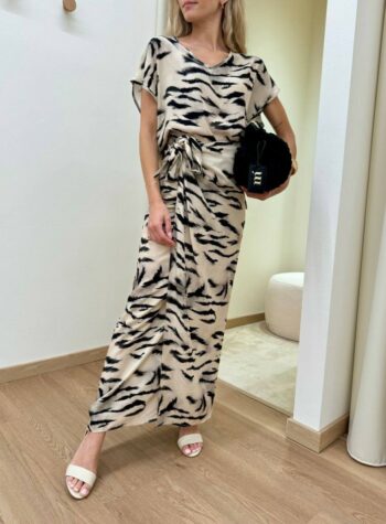 Shop Online Gonna pareo fantasia zebrata sabbia e nera HaveOne