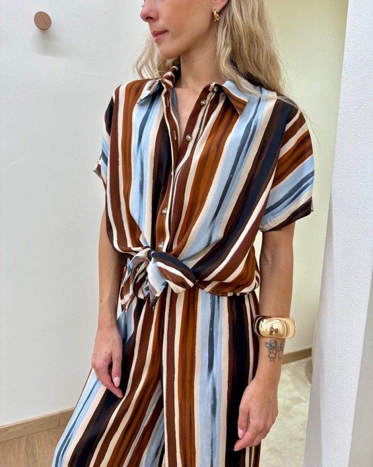 Camicia nodo righe moro e celesti HaveOne Shop Online Camicia nodo righe moro e celesti HaveOne