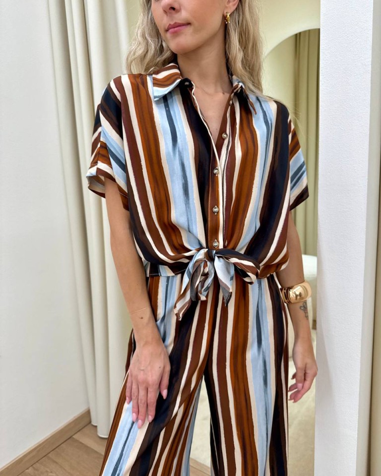 Camicia nodo righe moro e celesti HaveOne Shop Online Camicia nodo righe moro e celesti HaveOne