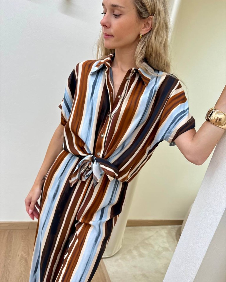 Camicia nodo righe moro e celesti HaveOne Shop Online Camicia nodo righe moro e celesti HaveOne