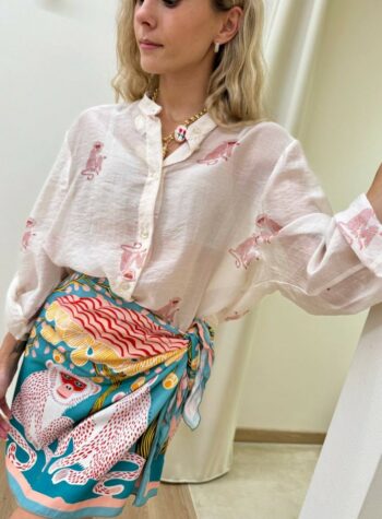 Camicia ampia coreana burro fantasia scimmia rosa HaveOne Shop Online Camicia ampia coreana burro fantasia scimmia rosa HaveOne