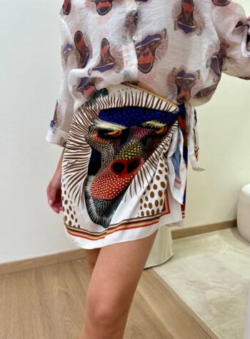 Shop Online Gonna pareo corta maxi scimmia blu HaveOne