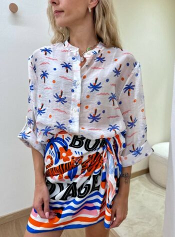 Camicia ampia coreana burro fantasia palme HaveOne Shop Online Camicia ampia coreana burro fantasia palme HaveOne