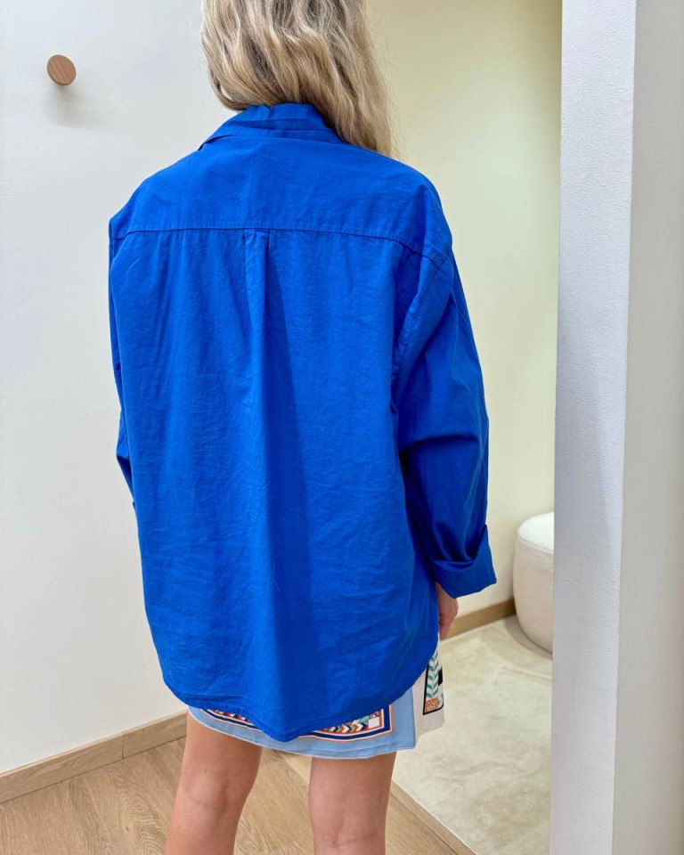 Camicia over in cotone leggero blu HaveOne Shop Online Camicia over in cotone leggero blu HaveOne
