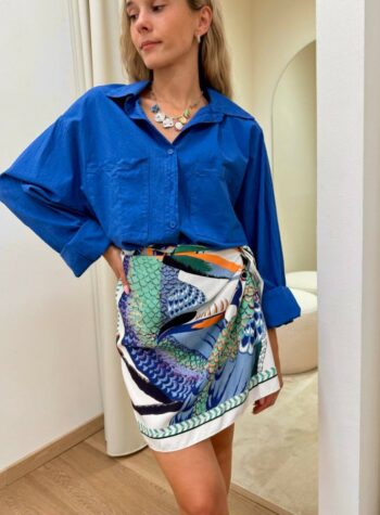 Shop Online Camicia over in cotone leggero blu HaveOne