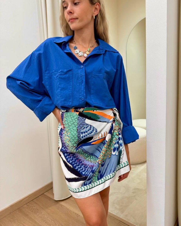 Camicia over in cotone leggero blu HaveOne Shop Online Camicia over in cotone leggero blu HaveOne