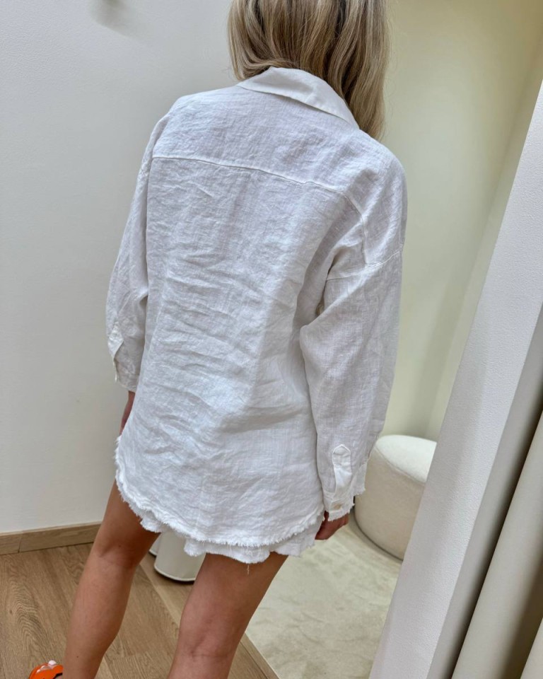 Completo camicia e shorts lino panna Tensione In Shop Online Completo camicia e shorts lino panna Tensione In