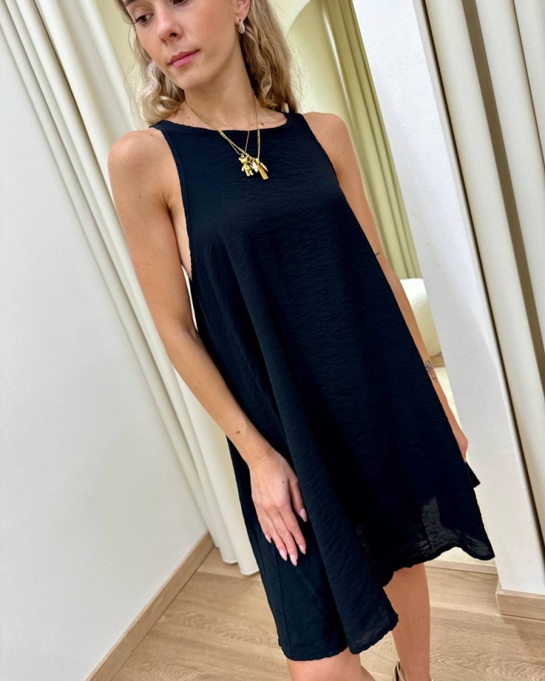 Vestito corto vogatore nero Tensione In Shop Online Vestito corto vogatore nero Tensione In