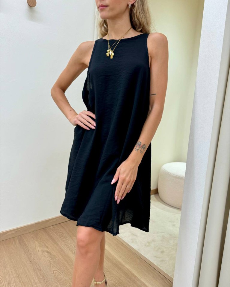 Vestito corto vogatore nero Tensione In Shop Online Vestito corto vogatore nero Tensione In