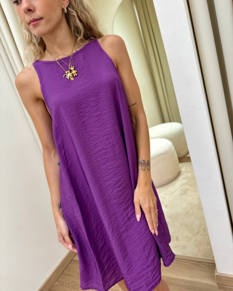 Vestito corto vogatore viola Tensione In Shop Online Vestito corto vogatore viola Tensione In