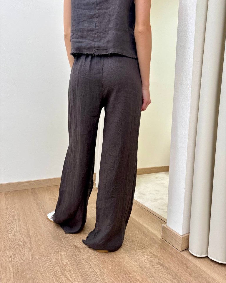Pantalone moro palazzo 100% lino Tensione In Shop Online Pantalone moro palazzo 100% lino Tensione In