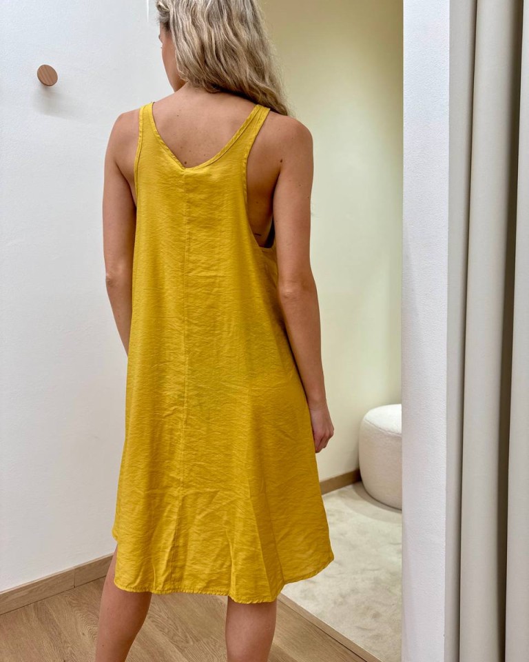 Vestito corto vogatore senape Tensione In Shop Online Vestito corto vogatore senape Tensione In